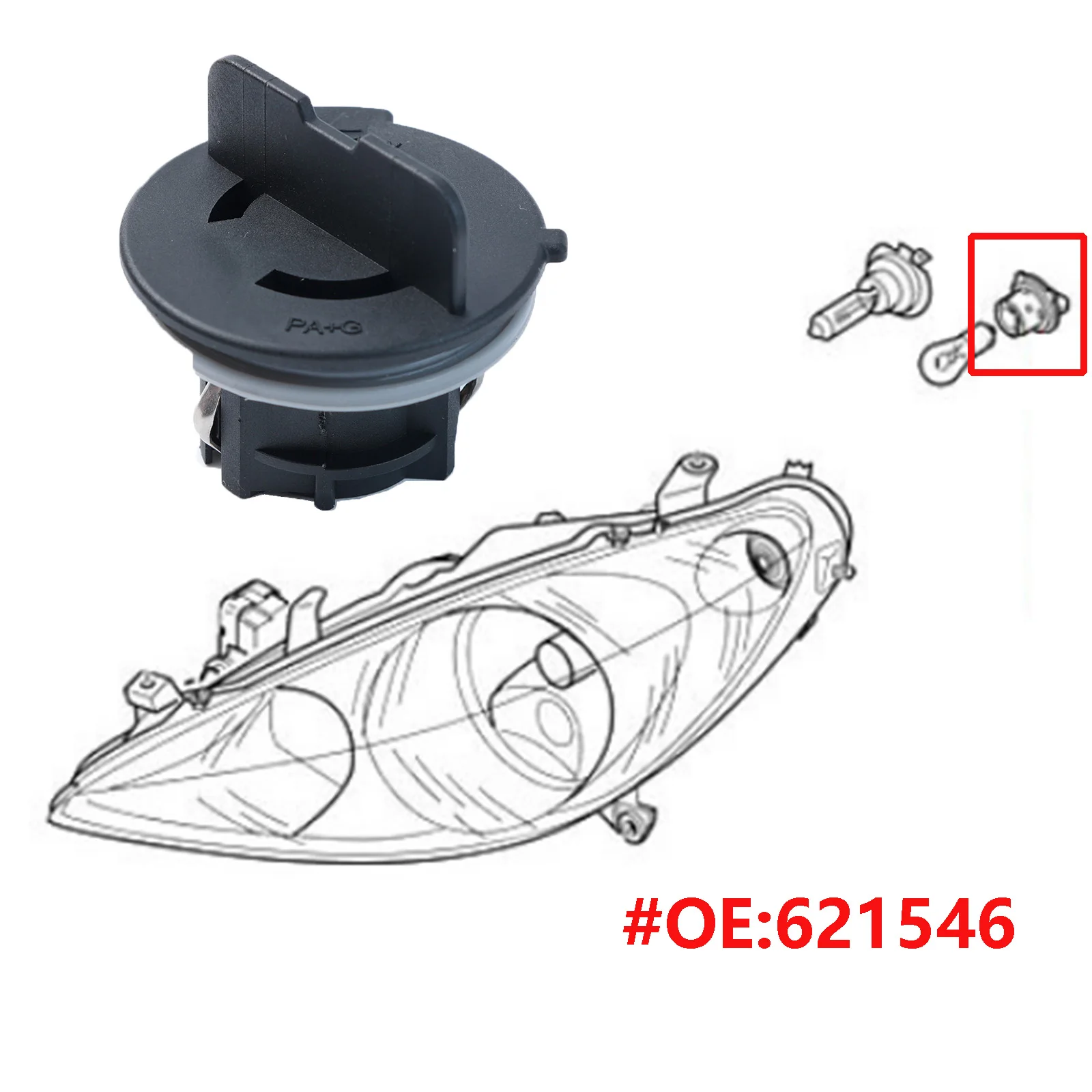 For Citroen C4 Cactus C5 C8 For Peugeot 207 307 407 607 1007 Expert Indicator Bulb Holder Turn Signal Bulb  Replacement 621546