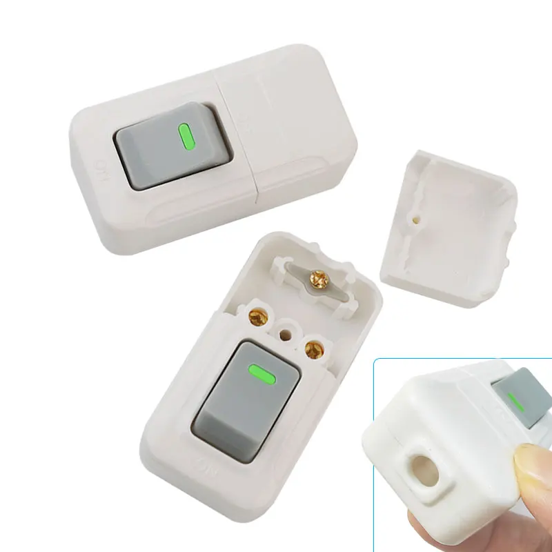 White ON OFF Push Button Switch Table Led Lights Online Midway Control Switch Cab Bedside Lamp Power Switch 10A 250V