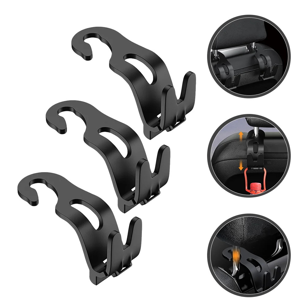 3 Pcs Multifunction Car Hook Hard Hat Holder for Truck Seat Abs Stealth Wallet Backseat Hooks