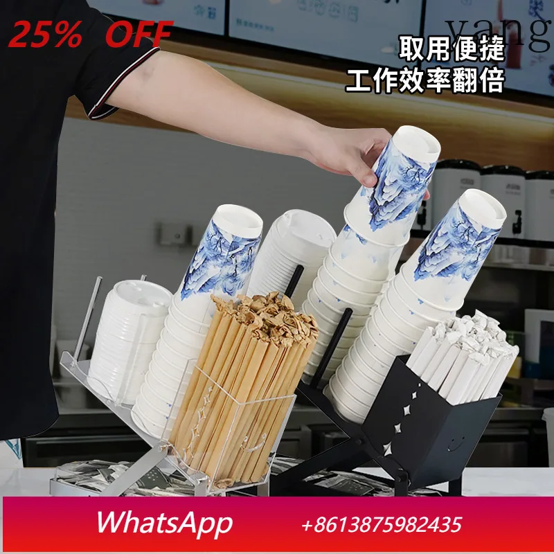 

LH Coffee Shop Paper Cup Holder Bar Straw Box Disposable Cup Holder Cup Separator