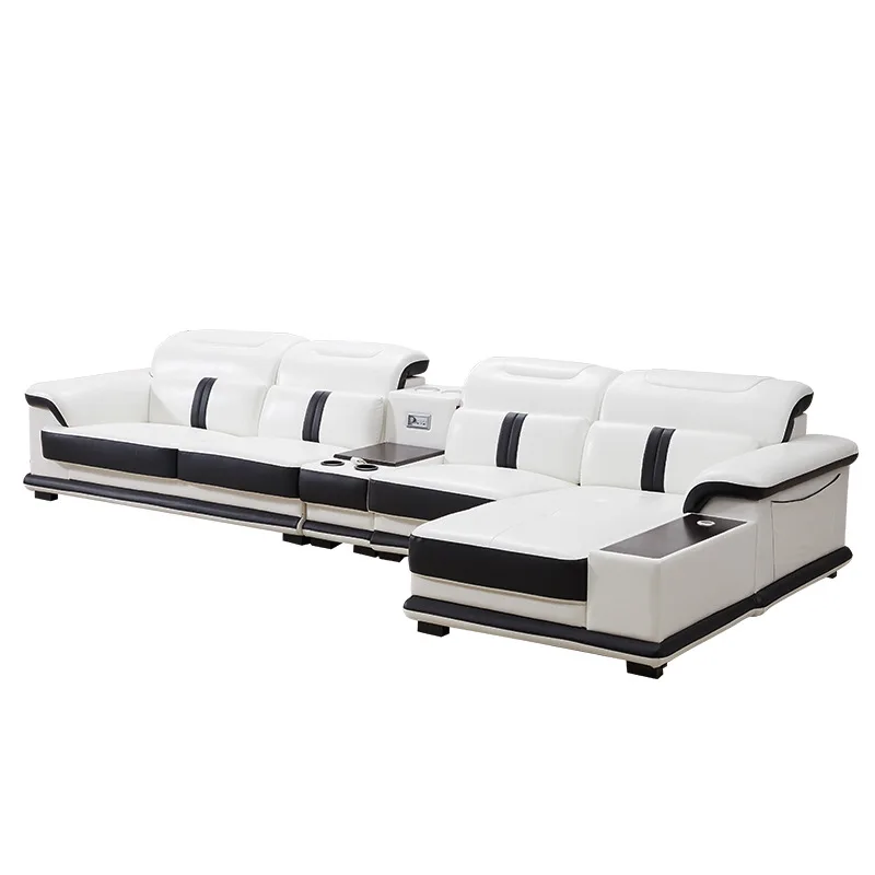 

-For Genuine Leather Cowhide Sofa Living Room Sofa Set Small Unit Intelligent Large Combination for Furniture Sofa&