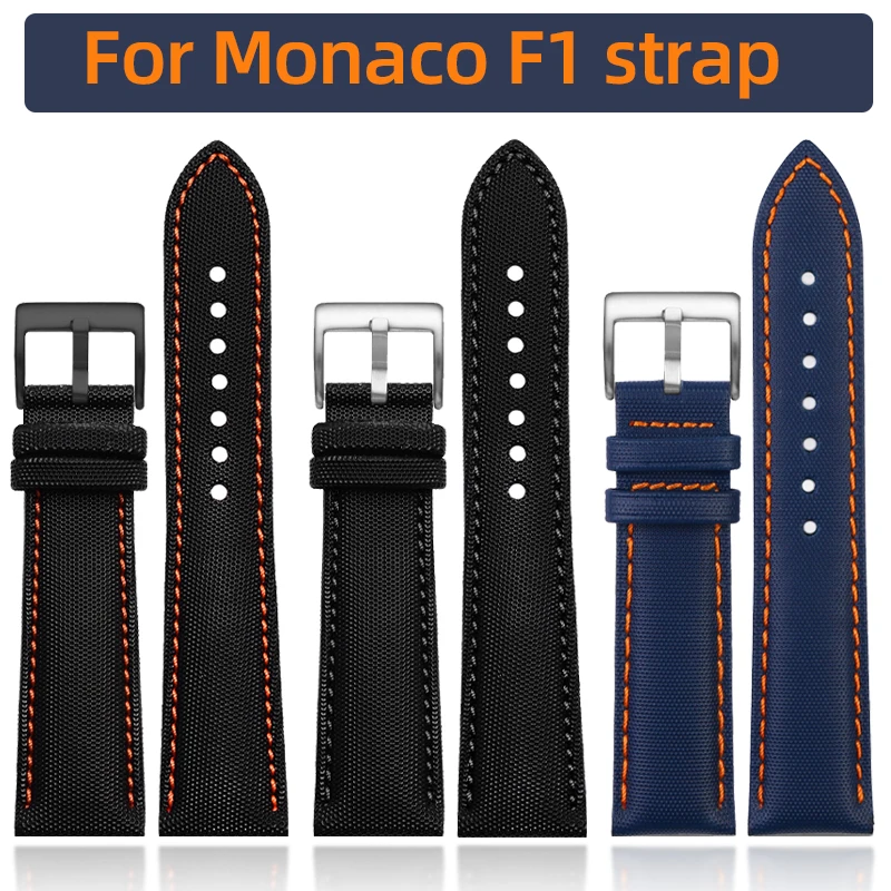 

Nylon Leather Strap For Tag Heuer F1 Monaco Mido Seiko Citizen bracelet 20mm 21mm 22mm 23mm 24mm unisex Canvas Fabric Watchband