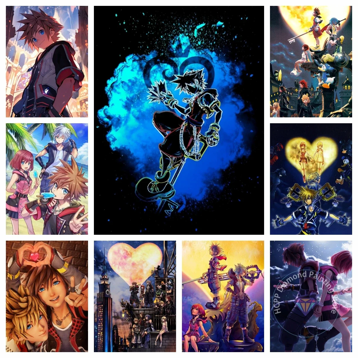 Kingdom Hearts Role play Game Diamond Painting Kit 5D DIY Diamond Embroidery Cross Stitch Handmade Gift Crafts Home Decor Gift