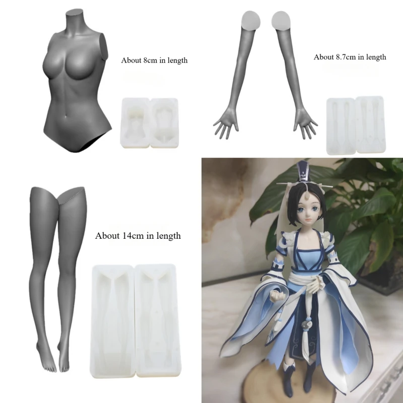 Ultra Light Clay Correct Proportions  Women's Body Silicone Mold DIY Polymer Clay Animation Character Body Contour Making Tools