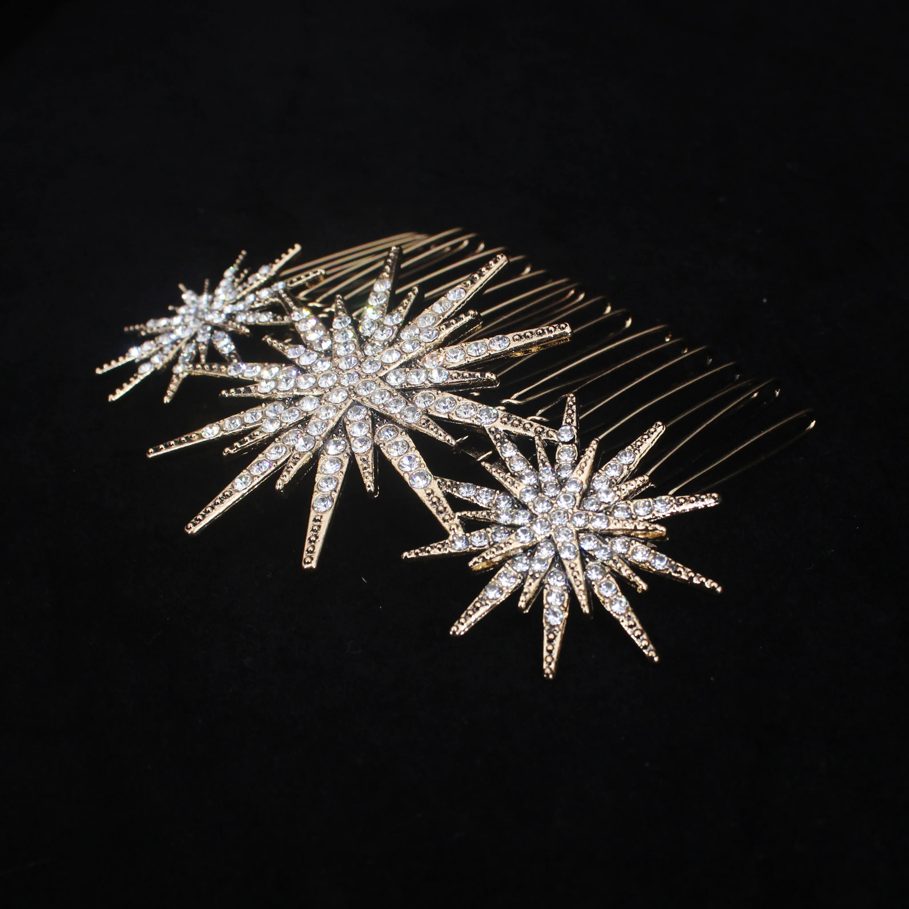 Bridal Wedding Hair Accessories Crystal Star Hair Combs Clips Jewelry for Women Rhinestone Bride Headpiece Party Bridesmaid Gift