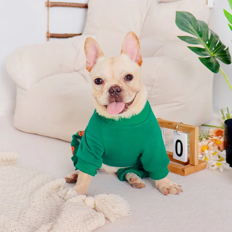 Imagem -04 - Roupas para Animais de Estimação Macacão de Quatro Patas Algodão Grosso Roupas Quentes Roupas para Cães Bonito Filhote de Cachorro Roupas Outono e Inverno à Prova de Vento Camisola