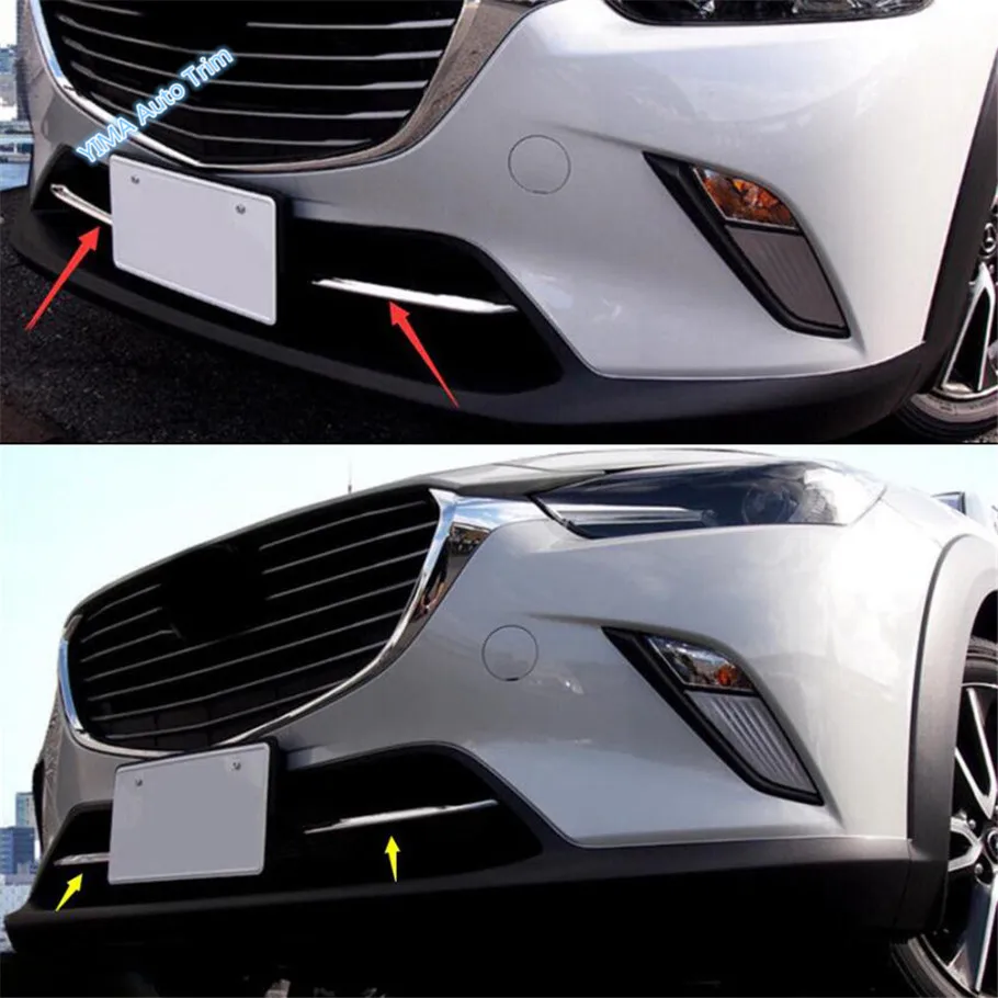 Chrome Front Fog Lamp / Headlight Eyelids Eyelashs / Rearview Mirror Cover Trim Accessories Fit For Mazda CX-3 CX3 2015 - 2021