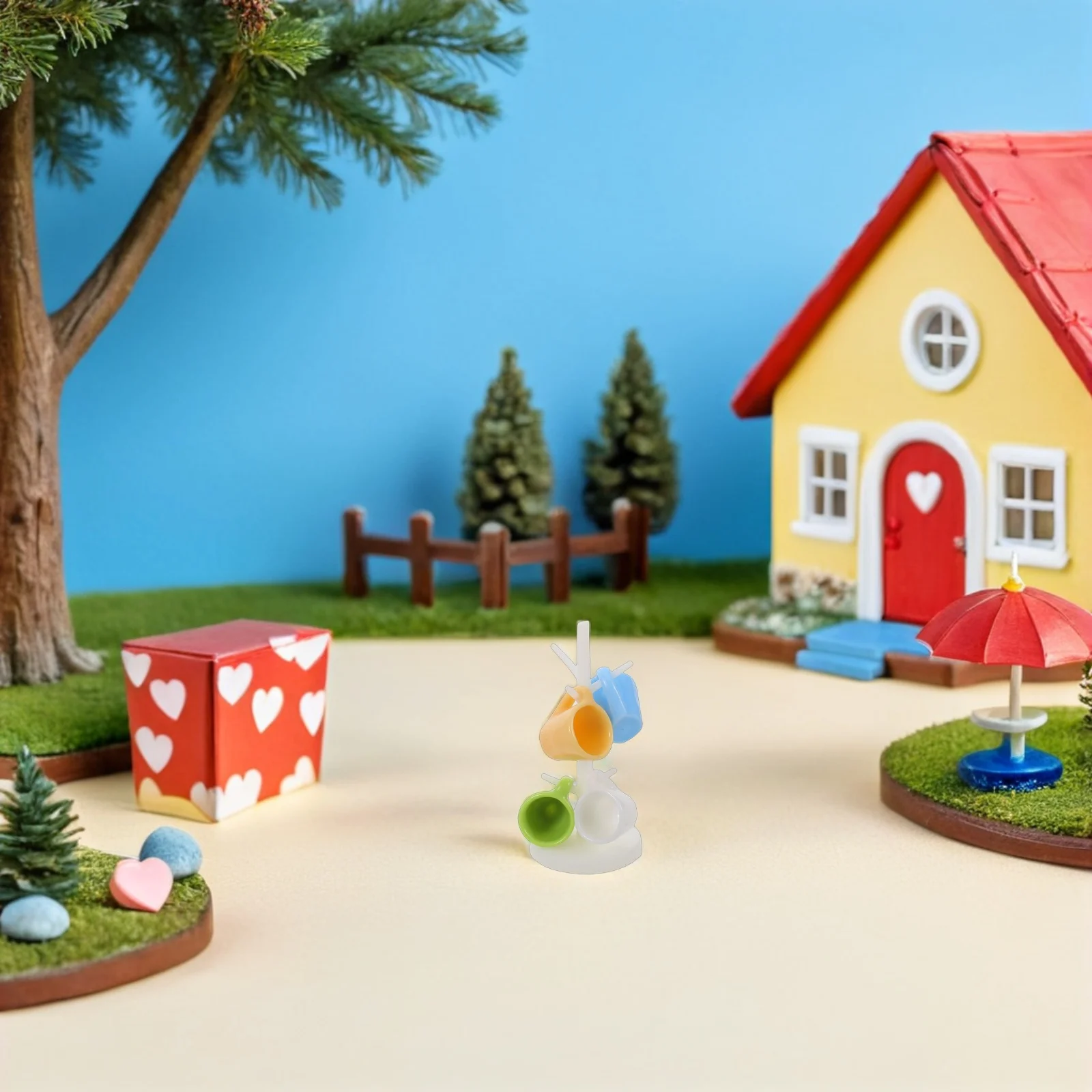 

1Set Plastic Miniature Cup Rack Realistic Tiny Stemware Holder Micro Landscape Kitchen Accessories Dollhouse Dining Decor