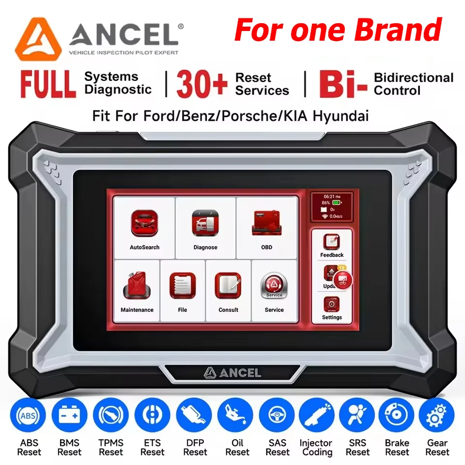 

ANCEL DS160 OBD2 Car Diagnostic Tools Bidirectional Control SAS/Oil/BMS Reset D.PF ABS Bleeding OBD2 Auto Scanner for One Brand