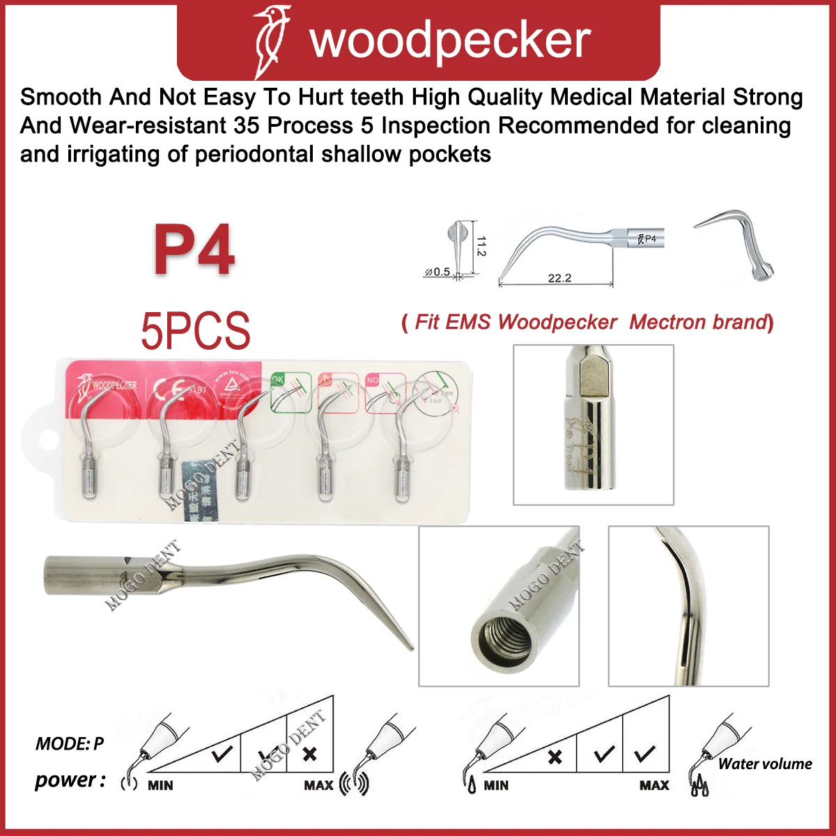 Specht Tandheelkundige Ultrasone Piezo Scaler Handstuk HW-5L Scaler Tips G1 G2 G3 P1 P3 P4 Fit EMS En Mectron Ultrasone Scaler