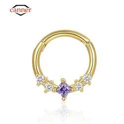 CANNER 925 Sterling Silver Hoop Earring for Women Men Ear Round Piercing Cartilage Earrings Nose Ring Jewelry Accessories 1piece