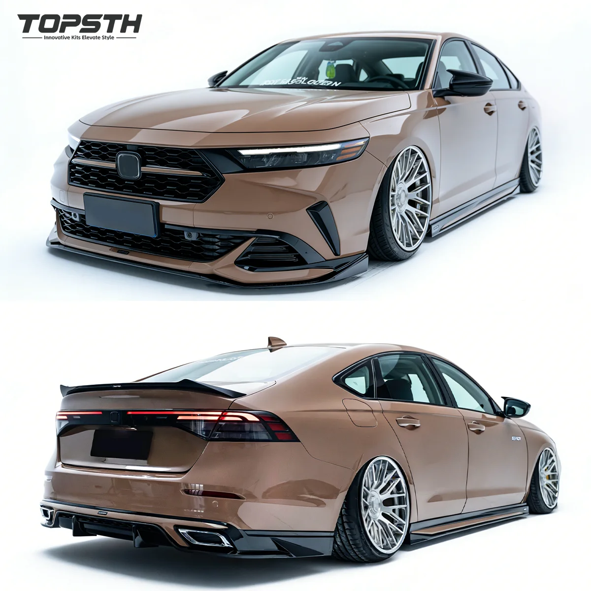 Upgrade Accessories Plastic Polished Body Kit For Accord 11th 2023+ Front Bumper Lip Side Skirt Rear Diffuser