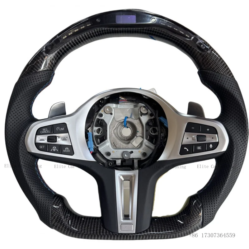 LED Steering Wheel for BMW G Series7 8 Series G30 G15 G16 X  G01 G02 G05 G06 G07 with Carbon Fiber Paddle