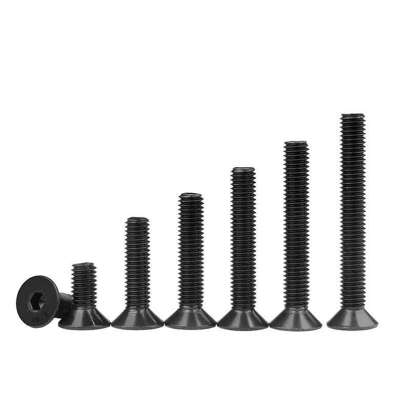 

M1.6-M3 Grade 10.9 Carbon Steel Flat Countersunk Hex Socket Head Screws / DIN7991 Black Oxide Machine Bolts