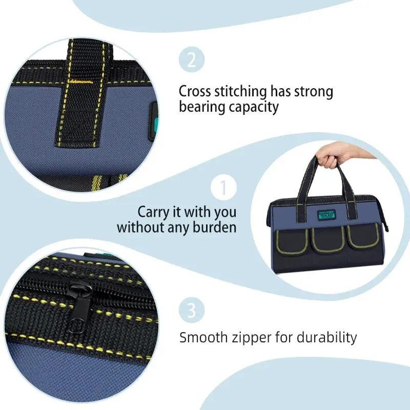 AIRAJ Multifunctional Tool Kit Oxford Cloth Waterproof Water And Electricity Work Bag Multi Pocket Anti Fall Storage Bag