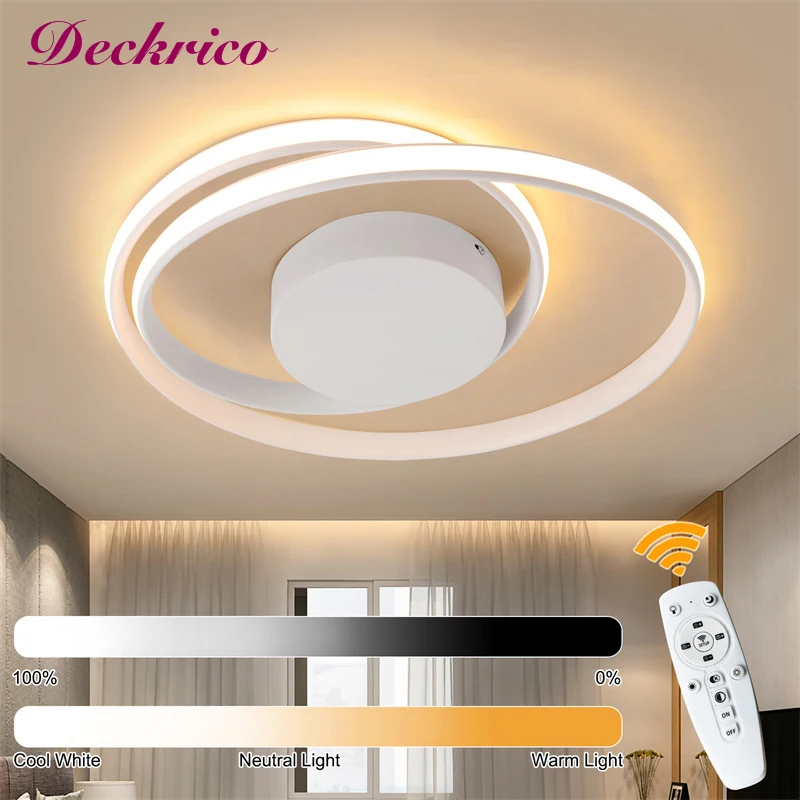 Modern Ceiling Lamp Remote Control Led Chandelier Home Decor Fixture Living Dining Room Lustres Bedroom Pendant Light Rings Lumi