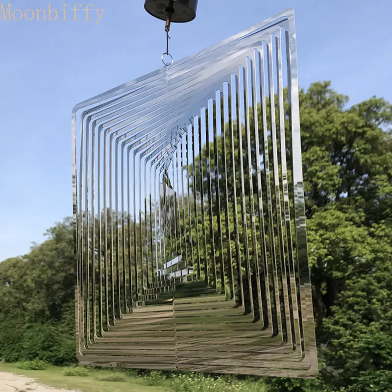 Скандинавские квадратные колокольчики, металлические подвесные украшения, уличный сад, домашний кулон, фэн-шуй, ветровой колокольчик, эстетический декор комнаты