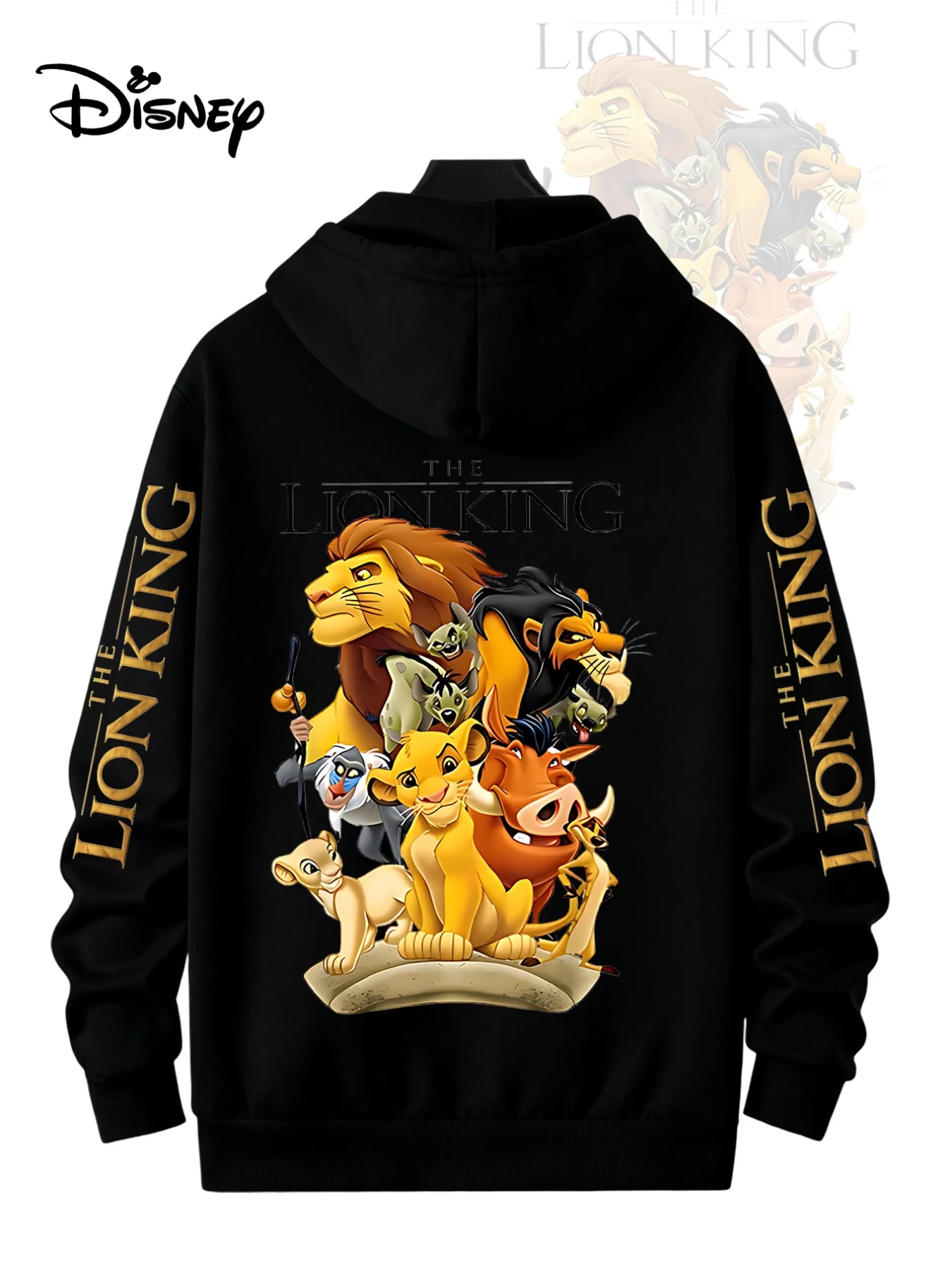 

Мужская теплая толстовка с лицензией Disney | Спортивная толстовка с принтом классических персонажей фильма «Король Лев»