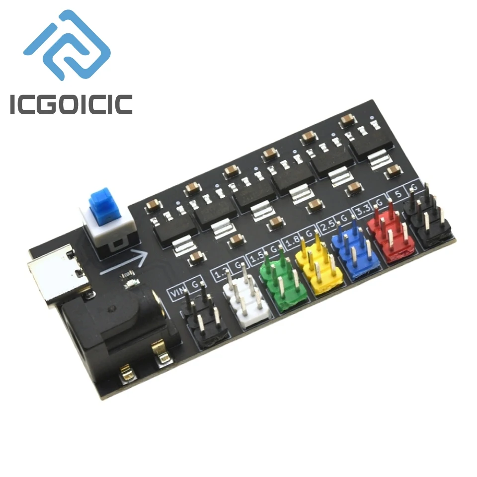 Multi-Channel AMS1117 Power Supply Module – Type-C & DC Input, 1.2V to 5V Output for Arduino & STM32 Projects