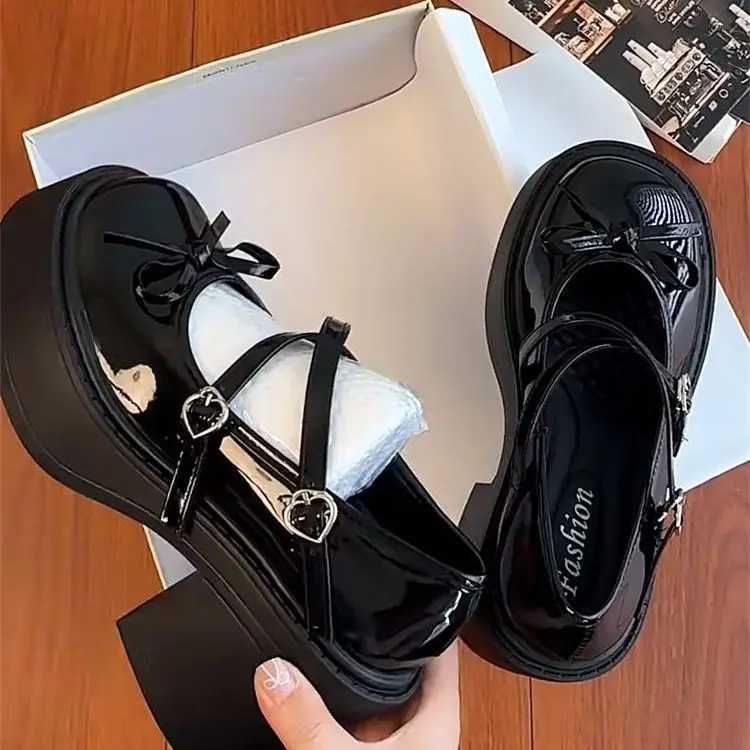 Elevated  Knot Chunky Heel Mary Janes Fashionable All-Match Spring Autumn New Style Japanese JK Flat Heels Shoes