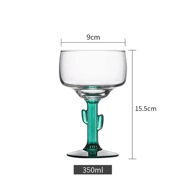 1Pcs Margarita Wine Glass Creative Cactus Cocktail Glass Bar Club Wedding Party Drinkware Goblet Champagne Dessert Cup 350Ml