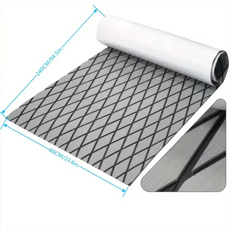 240*60cm Diamond Ship Floor Mat EVA Foam Boat Anti-skid Carpet UV Resistant 6mm Thick Water Transport Navigation Accessories