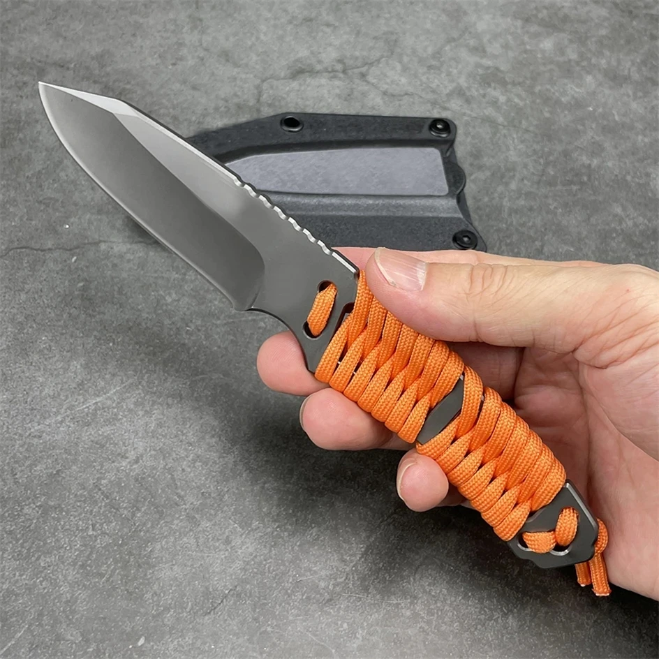 Full Tang Fixed Blade Knife 5Cr15MoV Stainless Steel With Plastic Sheath Hunting Survival Camping Outdoor EDC Tool Working