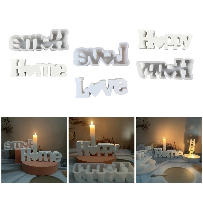 

Love Candle Holder Molds Handmade Tealight Holder Molds Concrete Gypsum Mold Candlesticks Silicone Mould Home Decorations