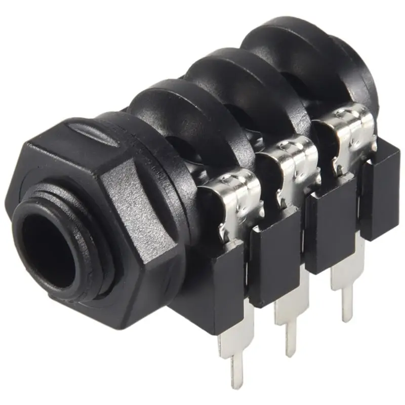 

B44C 1/4" 6.5Mm Stereo Audio PCB Panel Mount Headphone Jack Socket 6 Pin