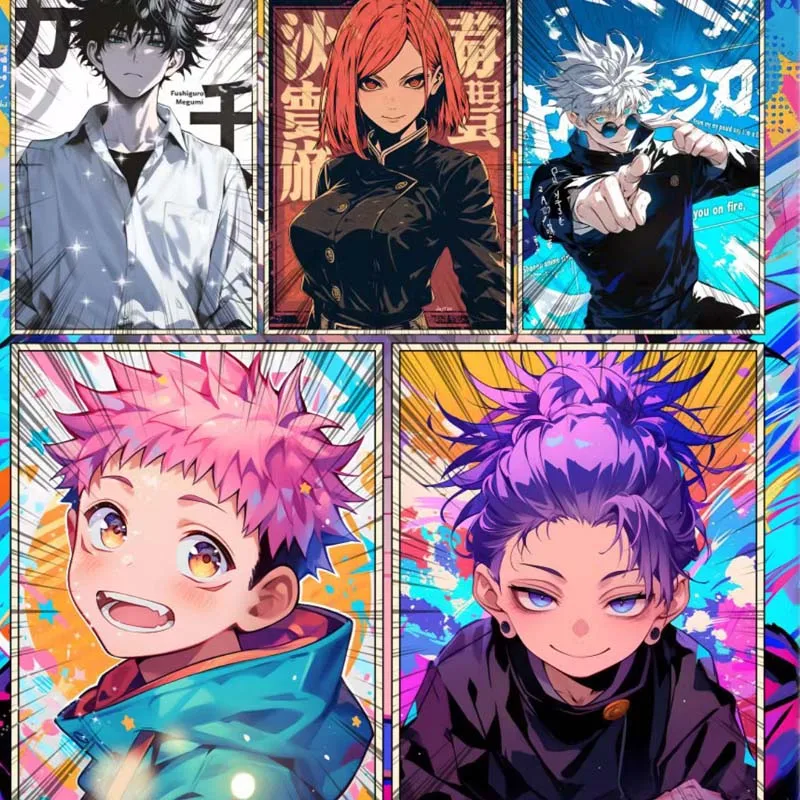 Commerci all'ingrosso Jujutsu Kaisen Collection Card Crystal Company B5 Art Board Cute Battle Trading Anime Cards