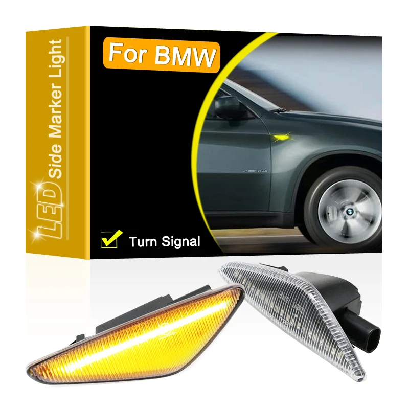 12V Clear Lens LED Side Marker โคมไฟสำหรับ BMW X3 2009-2017 X5 2006-2013 X6 2007-2014กระพริบตาเลี้ยวไฟสัญญาณ