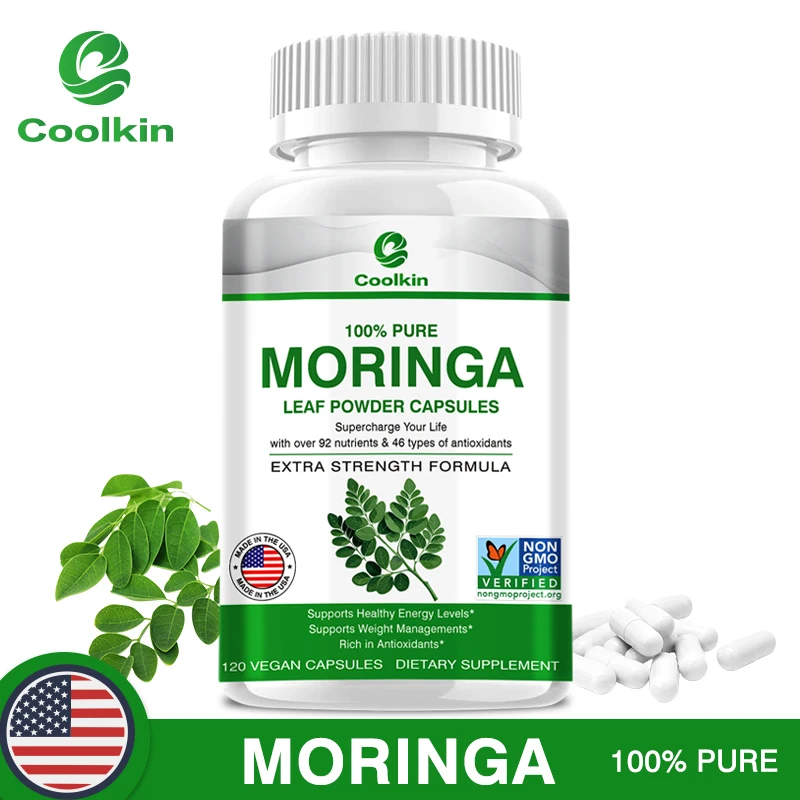 

Natural Moringa Capsules - Antioxidants, Weight Management, Healthy Energy Levels, Support Joints, Heart and Brain Health