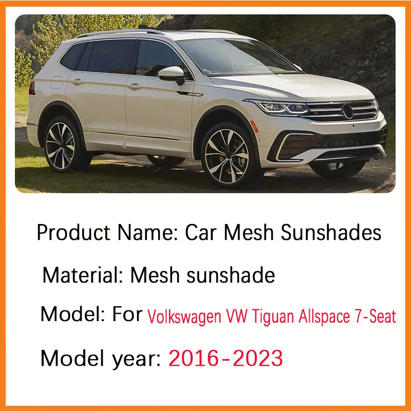 

Сетчатая солнцезащитная шторка для окон Volkswagen VW Tiguan Allspace 7-местный 2016-2023, накладка на боковые окна, защитная шторка для конфиденциальности, аксессуары