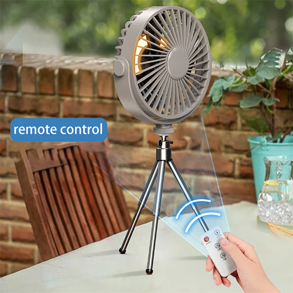 Multifunctional Fan USB Rechargeable Portable Remote Control Fan Outdoor Camping Ceiling Fan With Led Light 2000mAh Desktop Fan