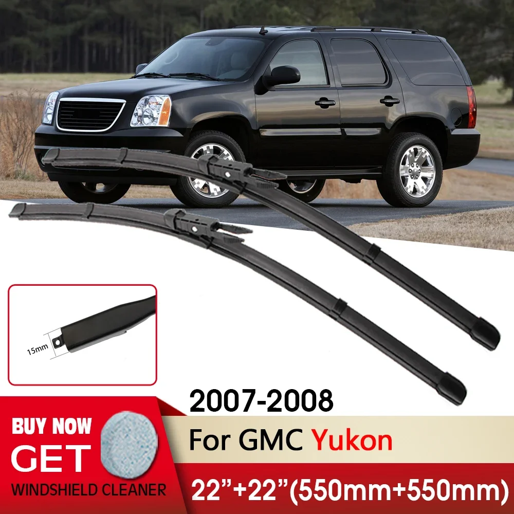 

Car Wiper RHD & LHD Front Wiper Blade 22"+22" For GMC Yukon 2007-2008 Fit Pinch Tab Arm Windscreen Wipers Auto Accessories