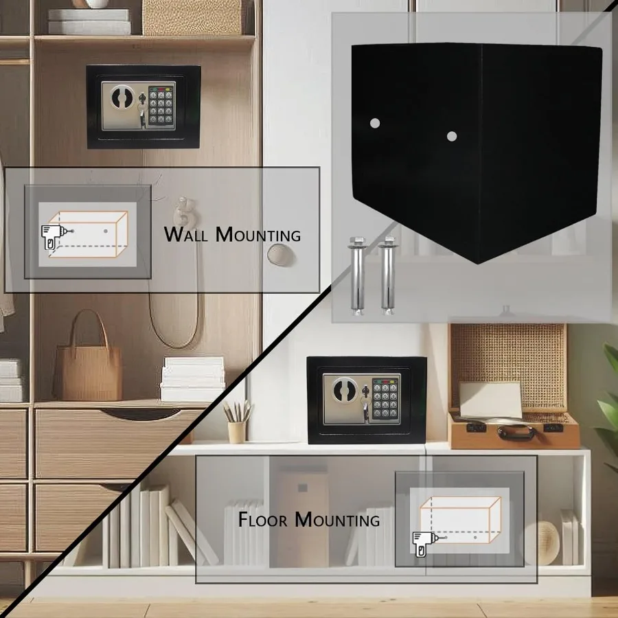 صندوق الأمان الرقمي الفاخر الإلكتروني مع قفل لوحة المفاتيح الرئيسية للمنزل والمكتب والفندق والأعمال والمجوهرات ومسدس تخزين النقود