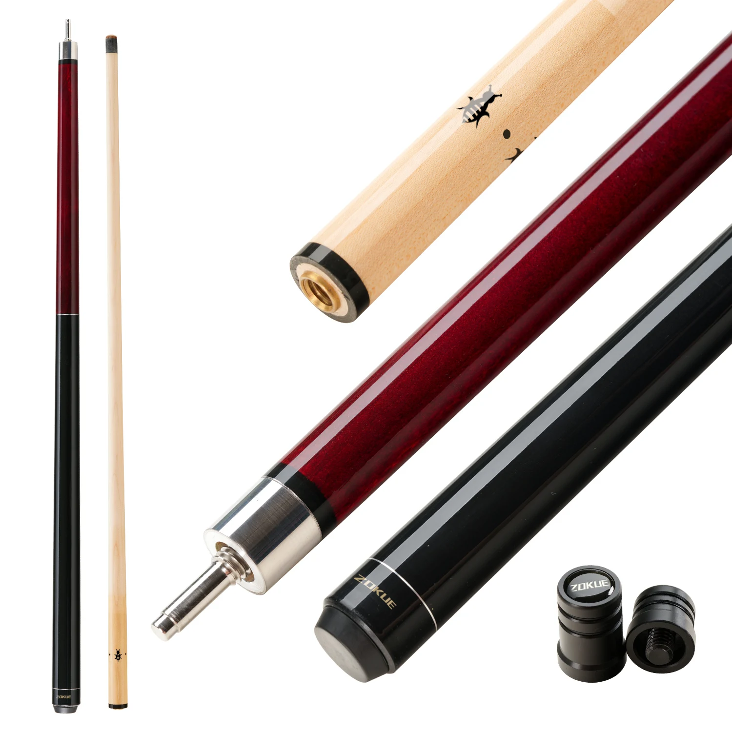 

ZOKUE Break Cue Punch Cue with 13mm 147cm Heavy Hitter Canadian Hard Rock Maple Shaft billiards cue
