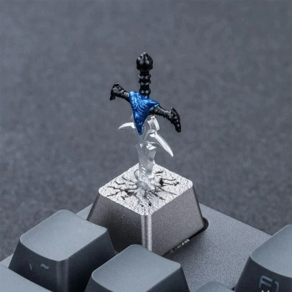 Gaming Keycaps Mechanical Keyboard Metal Keycap 3D Backlit Aluminum Keycaps  For Dota Frostmourne Sword ESC OEM Backlight Caps