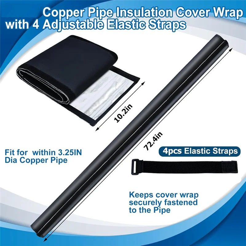ABUG-Copper Pipe HVAC Insulation Cover 3-Layer Protector Outdoor 600D Oxford AC Line Sleeve Wrap