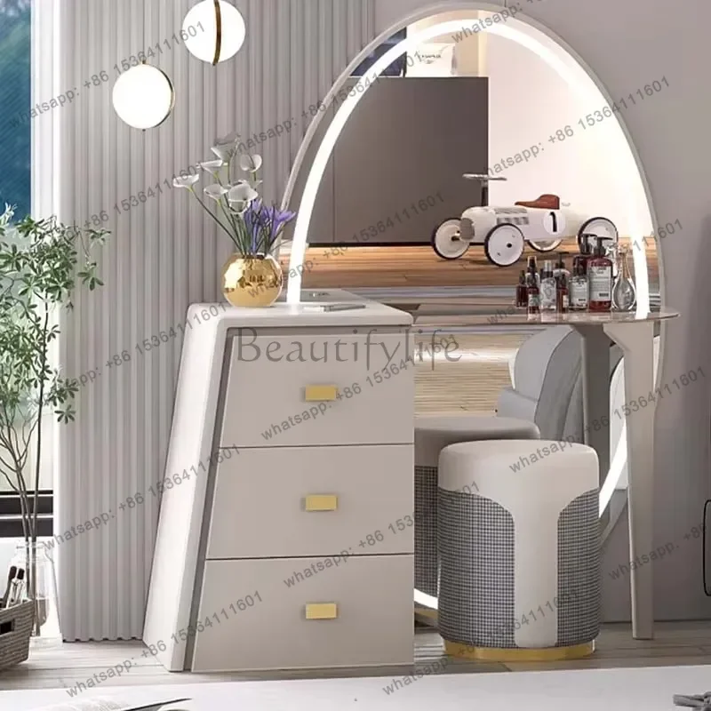 FG Aesthetic Cabinet Dresser Bedroom Luxury Vanity Storage Chair Mirror Dressing Table Wooden Modern Penteadeira Furniture Bedro