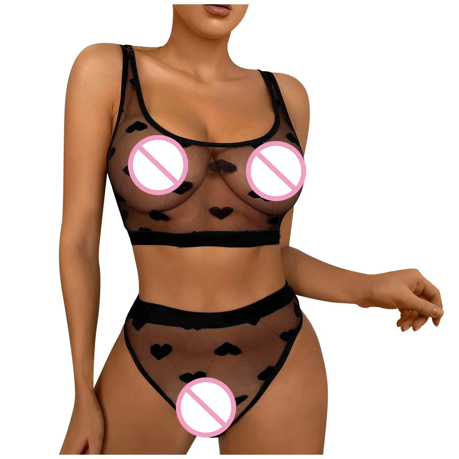 

Сексуальный прозрачный бюстгальтер пуш-ап и стринги в горошек с получашкой, комплект нижнего белья, ультратонкое прозрачное базовое эротическое белье