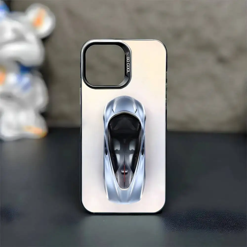 Cool e-executive sedan telefoonhoesje voor iPhone 16,15,14,13,12,11, Mini, Pro, MAX zwarte matte schokbestendige hoes