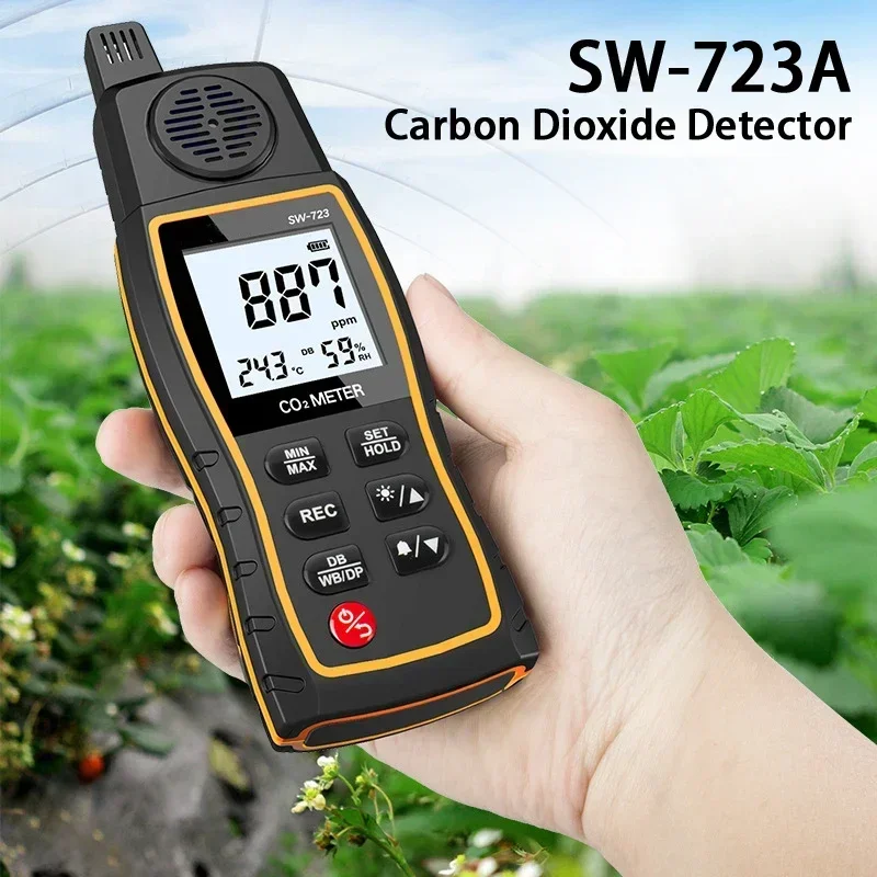 Carbon Dioxide Detector SW-723 Handheld High Precision CO2 Monitor Carbon Dioxide Concentration Tester Leak Gas Detector Tools