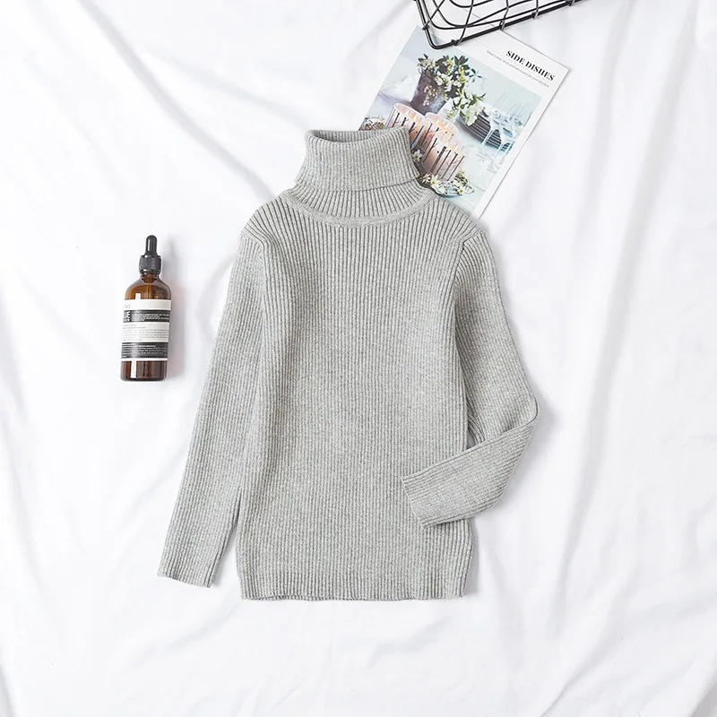 UNITIM Herbst Winter Kinder Mädchen Pullover Säugling Baby Mädchen Bonbonfarben Rollkragenpullover 1-6 Jahre Mädchen Einfache Lässige Strickwaren – Detail 8