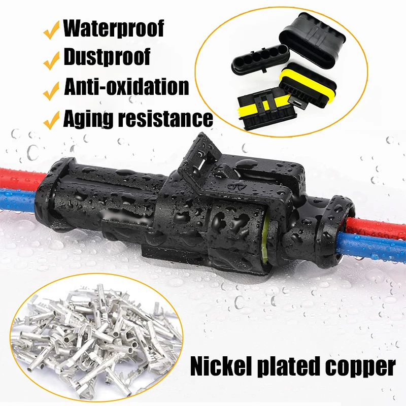 240/352/708PCS Car Waterproof Connector Kit HID Xenon Lamp Harness Plug Connector 1/2/3/4 Holes