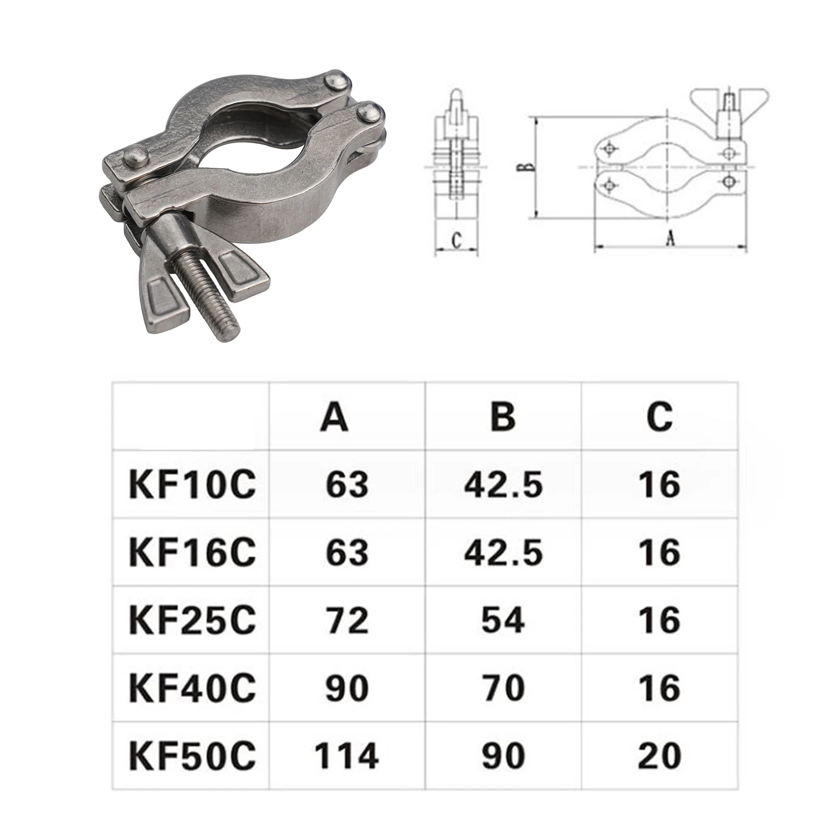 S Stainless Steel High Quality Long Term Durability Pump Accessories Stainless Steel Vacuum Clamp Vacuum Clamp