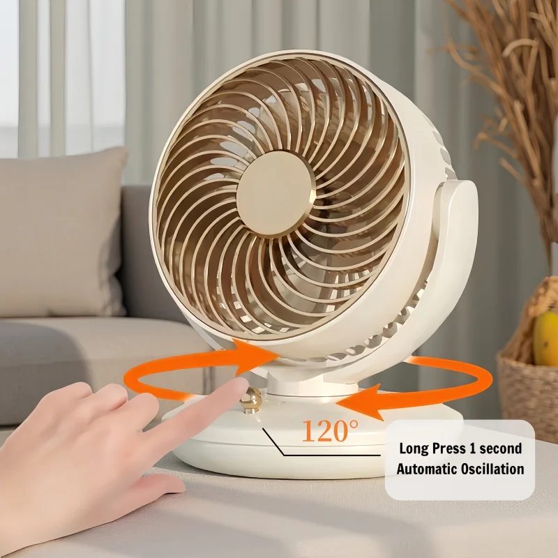 Ventilador de escritorio pequeño con conector USB de 6 pulgadas, 3 velocidades, 140 °   Inclinación manual y 120 °   Oscilación automática para el hogar, la oficina y el dormitorio