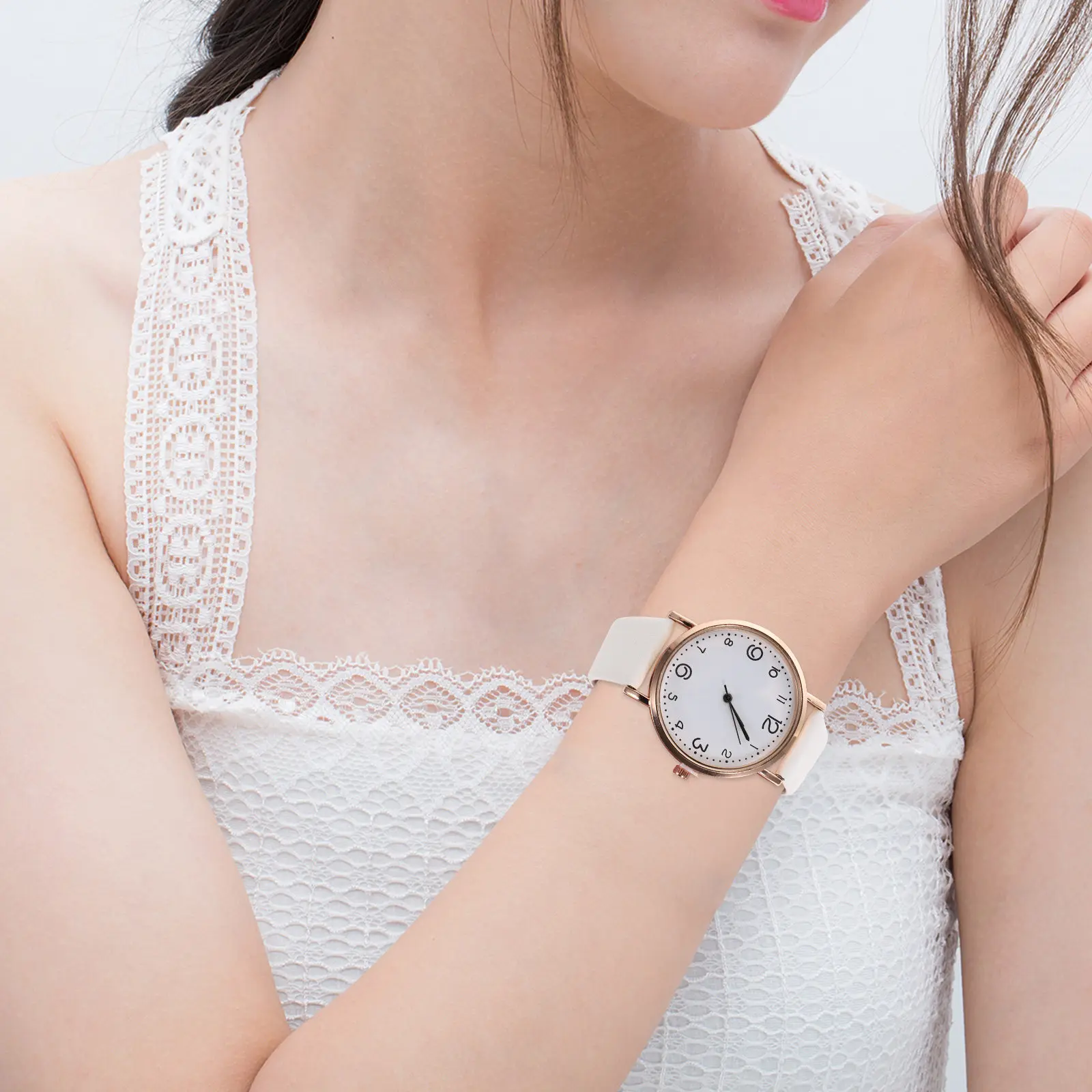 

Женские модные повседневные часы, классические деловые часы с ремешком из искусственной кожи, женские наручные часы, легкие, гипоаллергенные, повседневные