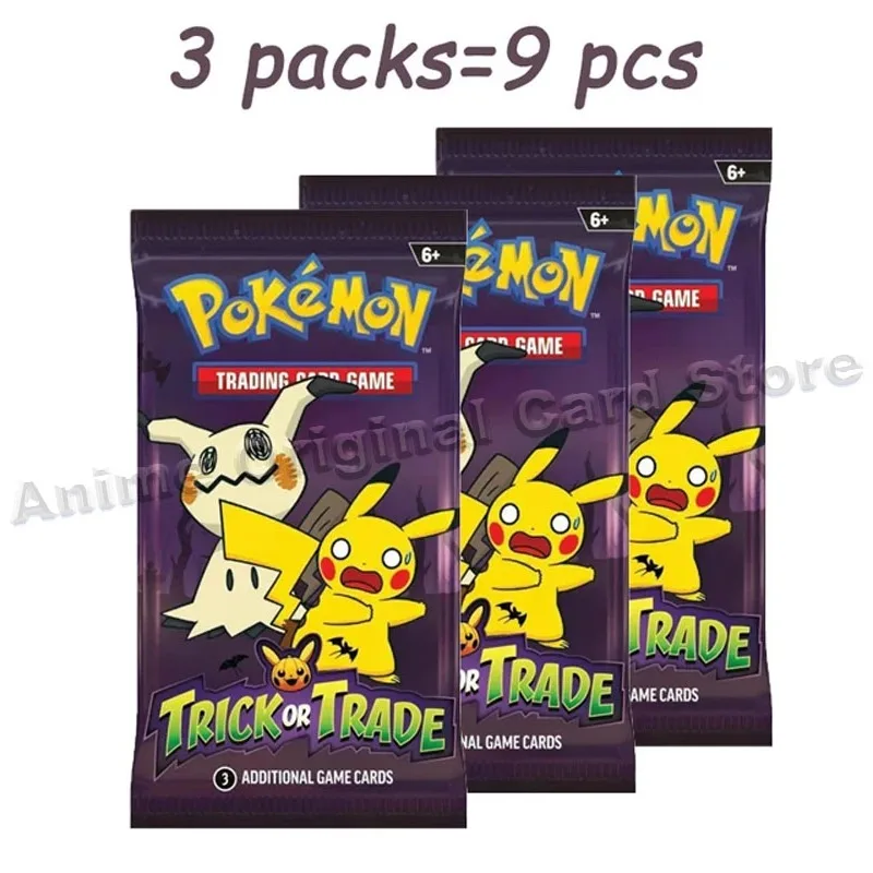 Original Pokemon Cards Halloween Trick or Trade Booster Bundle Gengar pokemon TCG Child Party Game Limited Collection card