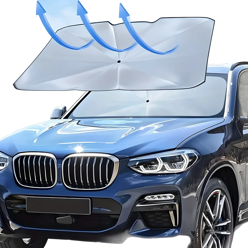 Car sun umbrella, sun shield, titanium silver multi-functional sun protection and heat insulation